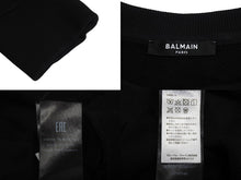 Load image into Gallery viewer, BALMAIN バルマン スウェットシャツ 32791340 コットン プリント ブラック シルバー サイズS 美品 中古 4c069787