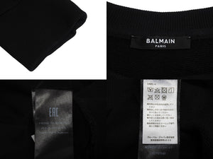 BALMAIN バルマン スウェットシャツ 32791340 コットン プリント ブラック シルバー サイズS 美品 中古 4c069787