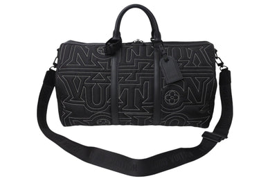 LOUIS VUITTON ルイヴィトン キーポルバンドリエール50 ボストンバッグ M21428 LVスノーカプセルコレクション ナイロン レザー 美品 中古 4c069825