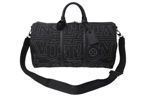 LOUIS VUITTON ルイヴィトン キーポルバンドリエール50 ボストンバッグ M21428 LVスノーカプセルコレクション ナイロン レザー 美品 中古 4c069825