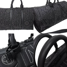 Load image into Gallery viewer, LOUIS VUITTON ルイヴィトン キーポルバンドリエール50 ボストンバッグ M21428 LVスノーカプセルコレクション ナイロン レザー 美品 中古 4c069825