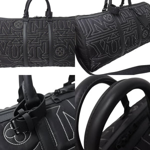 LOUIS VUITTON ルイヴィトン キーポルバンドリエール50 ボストンバッグ M21428 LVスノーカプセルコレクション ナイロン レザー 美品 中古 4c069825