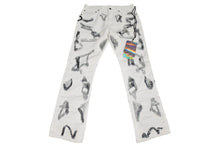 Load image into Gallery viewer, Endless Denim エンドレスデニム デニムパンツ 刺繍 ブラック ホワイト コットン サイズ34 4DA22EC3 美品 中古 4c069832