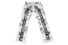 Load image into Gallery viewer, Endless Denim エンドレスデニム デニムパンツ 刺繍 ブラック ホワイト コットン サイズ34 4DA22EC3 美品 中古 4c069832