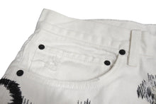 Load image into Gallery viewer, Endless Denim エンドレスデニム デニムパンツ 刺繍 ブラック ホワイト コットン サイズ34 4DA22EC3 美品 中古 4c069832