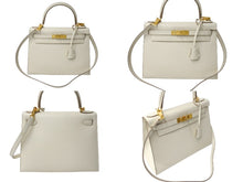 Load image into Gallery viewer, 極美品 HERMES エルメス ケリー28 外縫い 2WAY ショルダーバッグ A刻印 ヴォーエプソン クレ ゴールド金具 中古 4c700030