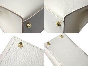 極美品 HERMES エルメス ケリー28 外縫い 2WAY ショルダーバッグ A刻印 ヴォーエプソン クレ ゴールド金具 中古 4c700030