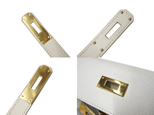 極美品 HERMES エルメス ケリー28 外縫い 2WAY ショルダーバッグ A刻印 ヴォーエプソン クレ ゴールド金具 中古 4c700030