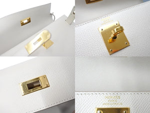 極美品 HERMES エルメス ケリー28 外縫い 2WAY ショルダーバッグ A刻印 ヴォーエプソン クレ ゴールド金具 中古 4c700030