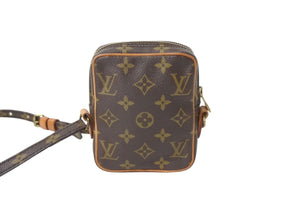 LOUIS VUITTON ルイヴィトン ミニダヌーブ ショルダーバッグ M45268 ブラウン モノグラム PVC レザー 美品 中古 4c070049