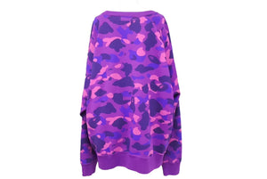 BAPE エイプ スウェット トレーナー プリント パープル コットン 迷彩サイズXL SW1801008M 中古美品 4c070112 