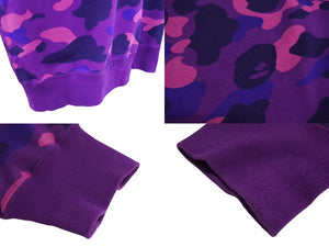 BAPE エイプ スウェット トレーナー プリント パープル コットン 迷彩サイズXL SW1801008M 中古美品 4c070112 