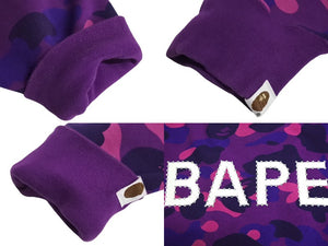BAPE エイプ スウェット トレーナー プリント パープル コットン 迷彩サイズXL SW1801008M 中古美品 4c070112 