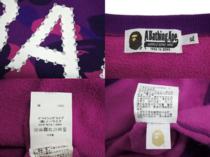 BAPE エイプ スウェット トレーナー プリント パープル コットン 迷彩サイズXL SW1801008M 中古美品 4c070112 