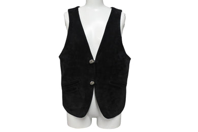 CHROME HEARTS クロムハーツ CLASSIC 2B SUD ベスト サイズM スエード クロスボールボタン シルバー925 カーフレザー 美品 中古 4c070155