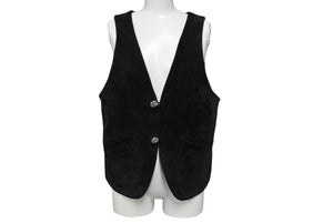 CHROME HEARTS クロムハーツ CLASSIC 2B SUD ベスト サイズM スエード クロスボールボタン シルバー925 カーフレザー 美品 中古 4c070155