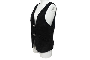 CHROME HEARTS クロムハーツ CLASSIC 2B SUD ベスト サイズM スエード クロスボールボタン シルバー925 カーフレザー 美品 中古 4c070155