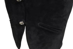 CHROME HEARTS クロムハーツ CLASSIC 2B SUD ベスト サイズM スエード クロスボールボタン シルバー925 カーフレザー 美品 中古 4c070155