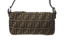 画像をギャラリービューアに読み込む, 極美品 FENDI フェンディ マンマバケット ワンショルダーバッグ ズッカ柄 コットンキャンバス レザー シルバー金具 ブラウン 中古 4c070254 