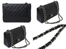 Load image into Gallery viewer, 極美品 CHANEL シャネル マトラッセ30 Wフラップ Wチェーン ショルダーバッグ 18番台 キャビアスキン ブラック シルバー金具 中古 4c070385