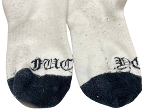 CHROME HEARTS クロムハーツ 靴下 ソックス ロゴ刺繍 ネイビー レッド FUCK YOU ホワイト コットン 良品 中古 4c071021