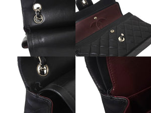 極美品 CHANEL シャネル チェーンショルダーバッグ マトラッセ23 Wフラップラップ ラムスキン ブラックシルバー 13番台 中古 4c071204