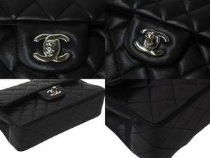 極美品 CHANEL シャネル チェーンショルダーバッグ マトラッセ23 Wフラップラップ ラムスキン ブラックシルバー 13番台 中古 4c071204