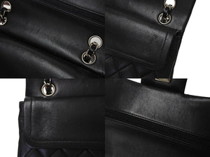 極美品 CHANEL シャネル チェーンショルダーバッグ マトラッセ23 Wフラップラップ ラムスキン ブラックシルバー 13番台 中古 4c071204