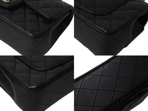 新品同様 CHANEL シャネル ショルダーバッグ マトラッセ 20cm ハンドル付き ミニフラップバッグ ブラック AS2431 ゴールド金具 中古 4c071205