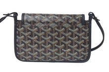 Load image into Gallery viewer, 極美品 GOYARD ゴヤール プリュメ ショルダーバッグ レザー PVC ブラックシルバー金具中古 4c074372