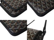 Load image into Gallery viewer, 極美品 GOYARD ゴヤール プリュメ ショルダーバッグ レザー PVC ブラックシルバー金具中古 4c074372