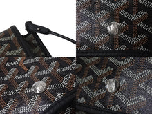 Load image into Gallery viewer, 極美品 GOYARD ゴヤール プリュメ ショルダーバッグ レザー PVC ブラックシルバー金具中古 4c074372