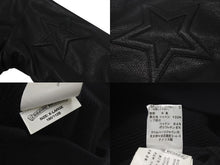 Load image into Gallery viewer, CHROME HEARTS クロムハーツ レザー スウェット ジャケット スターパッチ プルオーバー ブラック シルバー金具 美品 中古 4c075906