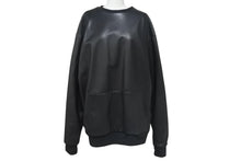 Load image into Gallery viewer, CHROME HEARTS クロムハーツ レザー スウェット ジャケット スターパッチ プルオーバー ブラック シルバー金具 美品 中古 4c075906