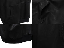 Load image into Gallery viewer, CHROME HEARTS クロムハーツ レザー スウェット ジャケット スターパッチ プルオーバー ブラック シルバー金具 美品 中古 4c075906