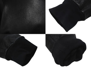 CHROME HEARTS クロムハーツ レザー スウェット ジャケット スターパッチ プルオーバー ブラック シルバー金具 美品 中古 4c075906