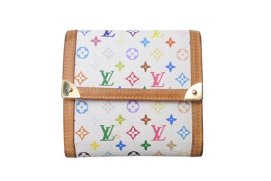 LOUIS VUITTON ルイ ヴィトン 財布 ポルトモネビエカルトクレディ M92983 モノグラム マルチカラー ホワイト 村上隆 ゴールド金具 良品 中古 4c076220