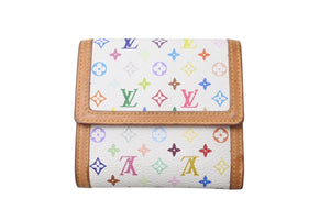 LOUIS VUITTON ルイ ヴィトン 財布 ポルトモネビエカルトクレディ M92983 モノグラム マルチカラー ホワイト 村上隆 ゴールド金具 良品 中古 4c076220