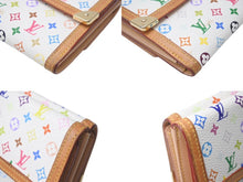 Load image into Gallery viewer, LOUIS VUITTON ルイ ヴィトン 財布 ポルトモネビエカルトクレディ M92983 モノグラム マルチカラー ホワイト 村上隆 ゴールド金具 良品 中古 4c076220