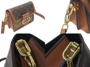 LOUIS VUITTON ルイヴィトン モノグラム リバース ドーフィーヌ ミニ ショルダーバッグ M45959 ブラウン モノグラムキャンバス レザー ゴールド金具 美品 中古 4c072831