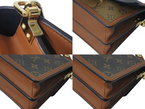 LOUIS VUITTON ルイヴィトン モノグラム リバース ドーフィーヌ ミニ ショルダーバッグ M45959 ブラウン モノグラムキャンバス レザー ゴールド金具 美品 中古 4c072831