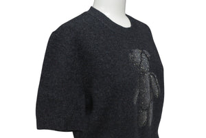 極美品 Alexander Wang アレキサンダーワン beiress クリスタル ショートスリーブセーター グレー サイズS 中古 4c075521