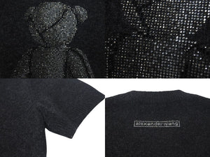 極美品 Alexander Wang アレキサンダーワン beiress クリスタル ショートスリーブセーター グレー サイズS 中古 4c075521