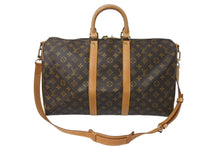 Load image into Gallery viewer, LOUIS VUITTON ルイヴィトン ボストンバッグ M41418 キーポルバンドリエール45 ブラウン PVC ヌメ革 ゴールド金具 美品 中古 4c075989
