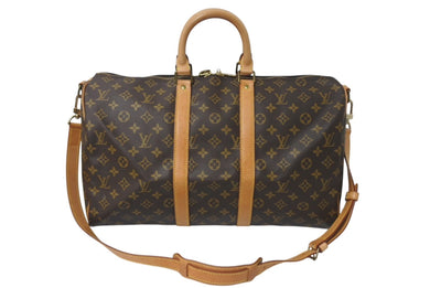 LOUIS VUITTON ルイヴィトン ボストンバッグ M41418 キーポルバンドリエール45 ブラウン PVC ヌメ革 ゴールド金具 美品 中古 4c075989