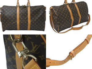 LOUIS VUITTON ルイヴィトン ボストンバッグ M41418 キーポルバンドリエール45 ブラウン PVC ヌメ革 ゴールド金具 美品 中古 4c075989