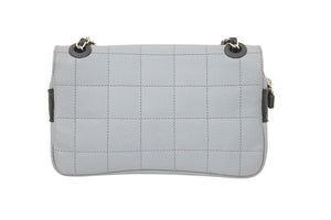 極美品 CHANEL シャネル スポーツライン ショルダーバッグ マトラッセ キャビアスキン 8番台 グレー シルバー金具 中古 50105