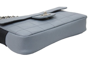 極美品 CHANEL シャネル スポーツライン ショルダーバッグ マトラッセ キャビアスキン 8番台 グレー シルバー金具 中古 50105