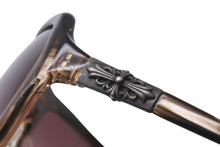 Load image into Gallery viewer, CHROME HEARTS クロムハーツ thurust サングラス 眼鏡 ヴィンテージ JAPAN製 プラスチック ブラウン シルバー 美品 中古 50205