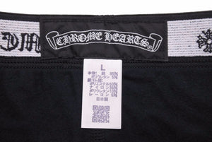 極美品 CHROME HEARTS クロムハーツ パンツ レギンス 総柄 ブラック コットン サイズL CH3308 中古 50219